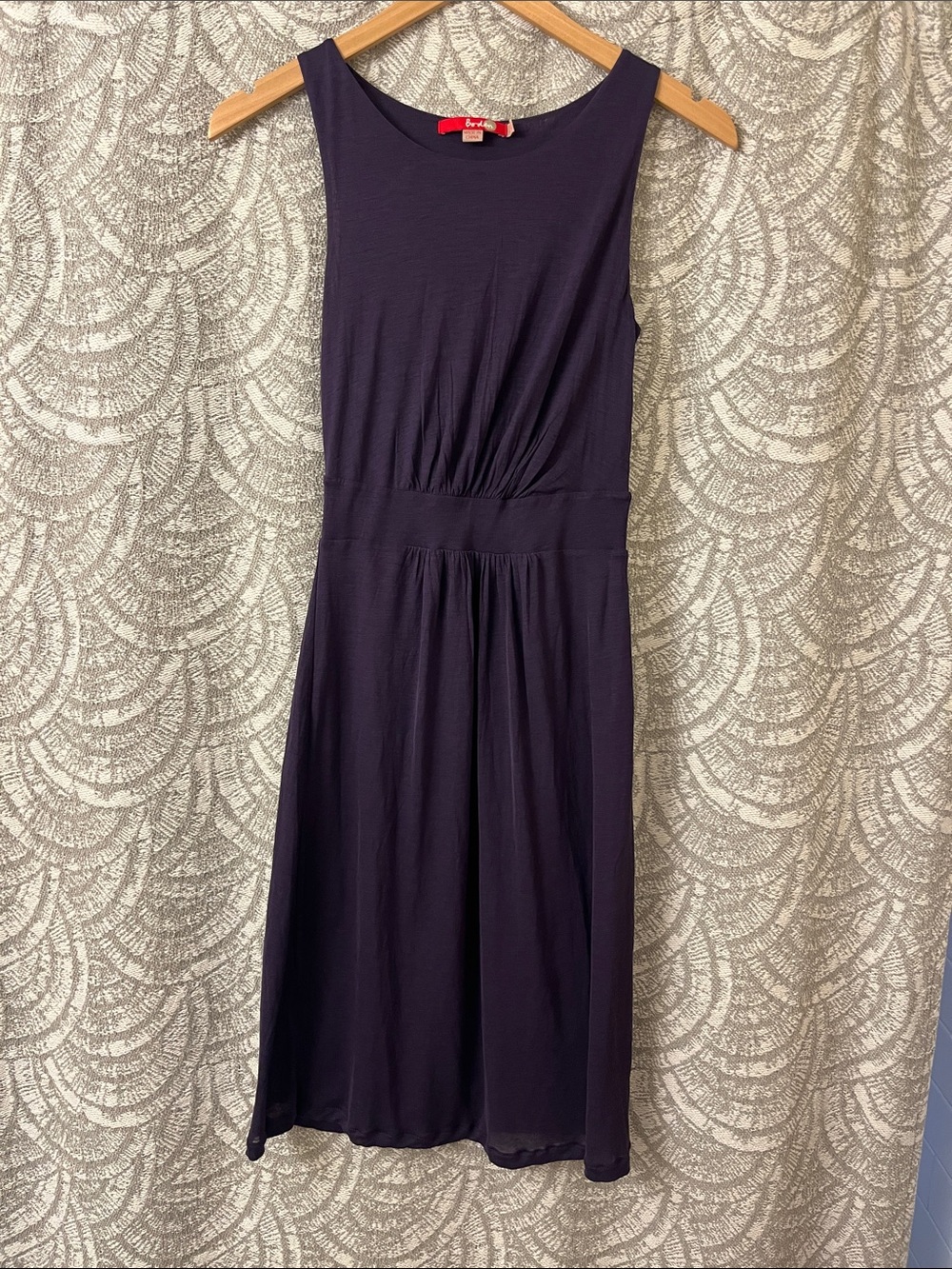 Boden Sleeveless Dark Purple Midi Dress with Fitted Waist